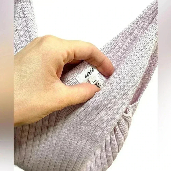 Aerie Cropped Pink Sweater Tank Top - Picture 3 of 3